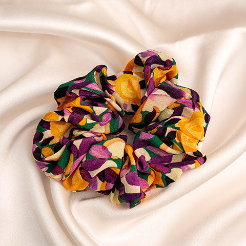 Assorted colors 100% silk scrunchies-39