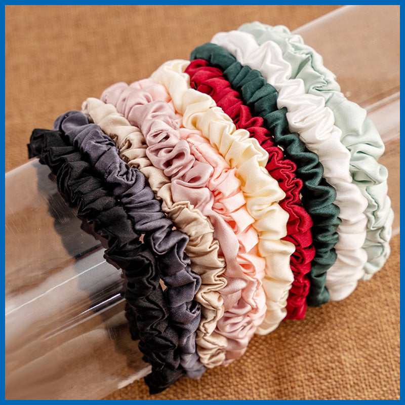 Multi - colored 100% silk scrunchies