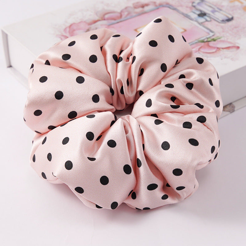 Soft pink, beige, and light gray 100% silk scrunchies-35