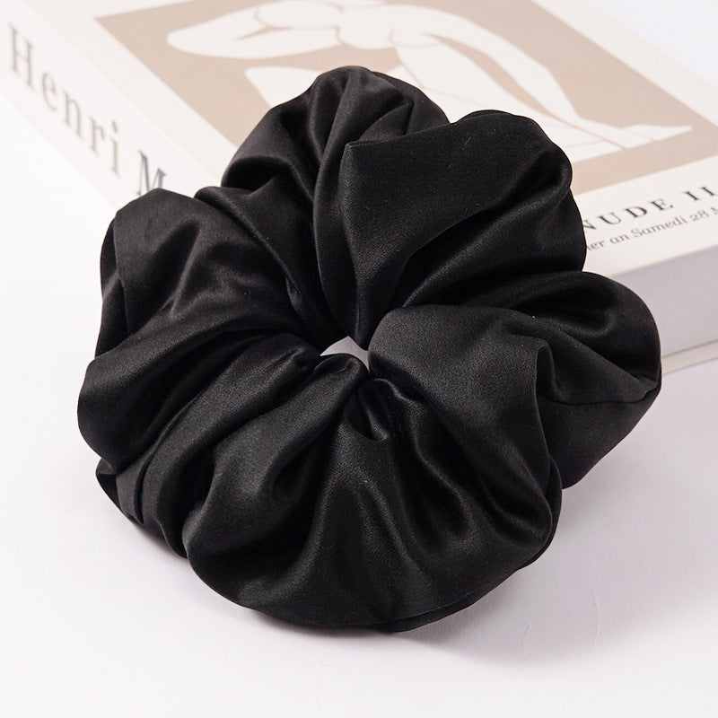 Red, navy, green, and beige 100% silk scrunchies-6