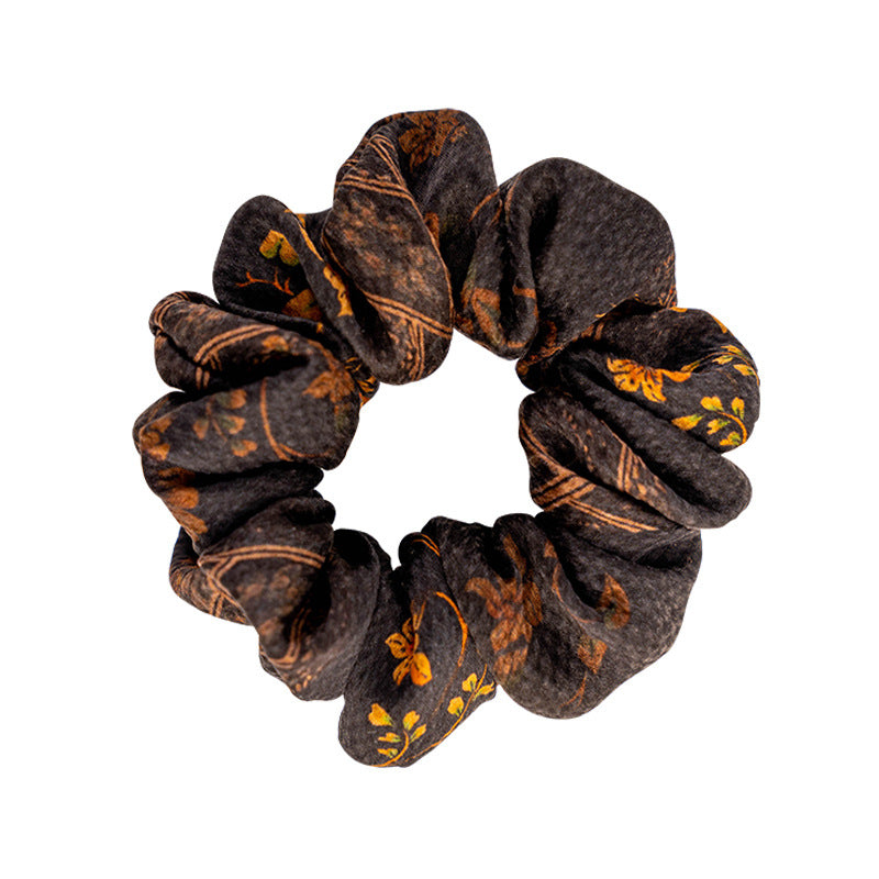 Colorful vintage - style silk scrunchies-5