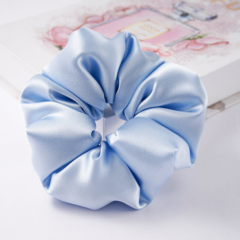 Soft pink, beige, and light gray 100% silk scrunchies-15