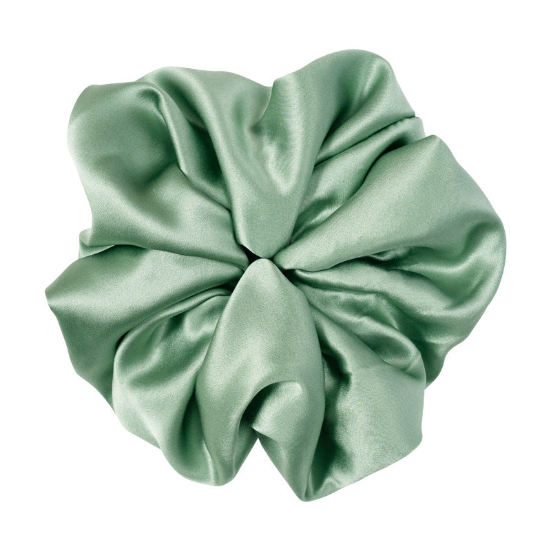 Red, navy, green, and beige 100% silk scrunchies-5