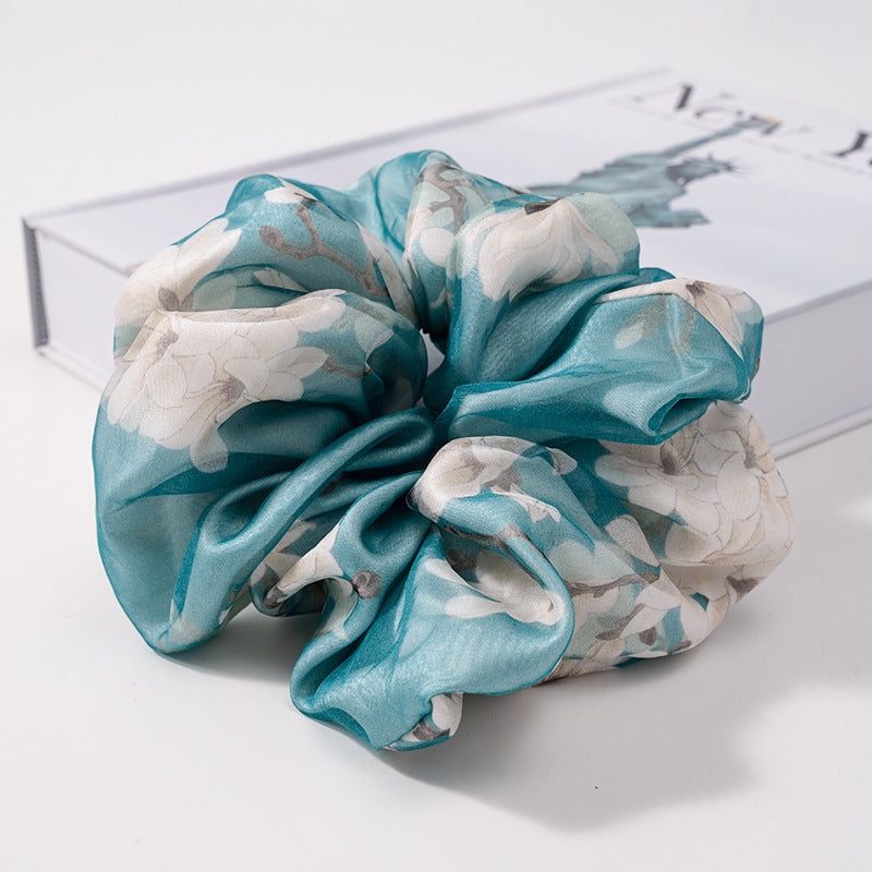 Ink - wash colored 100% silk scrunchies-3