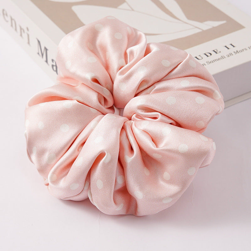Red, navy, green, and beige 100% silk scrunchies-22