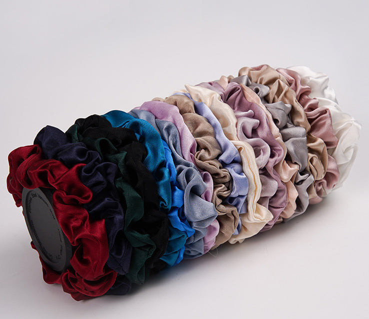 A lilac 100% silk scrunchie-4