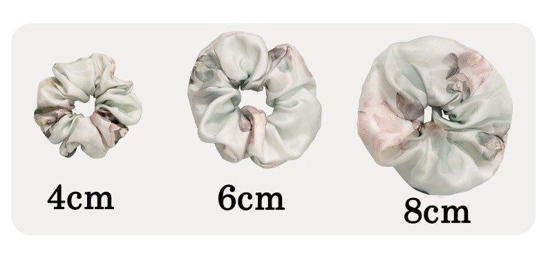 Light gray, pastel green and blue 100% mulberry silk hair scrunchies-16