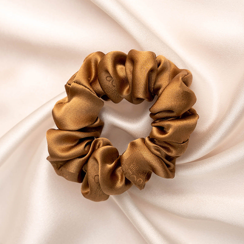 Various colored 100% silk scrunchies-13