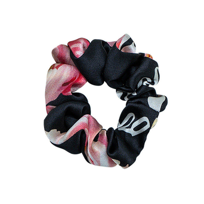 Various colored 100% silk scrunchies-5