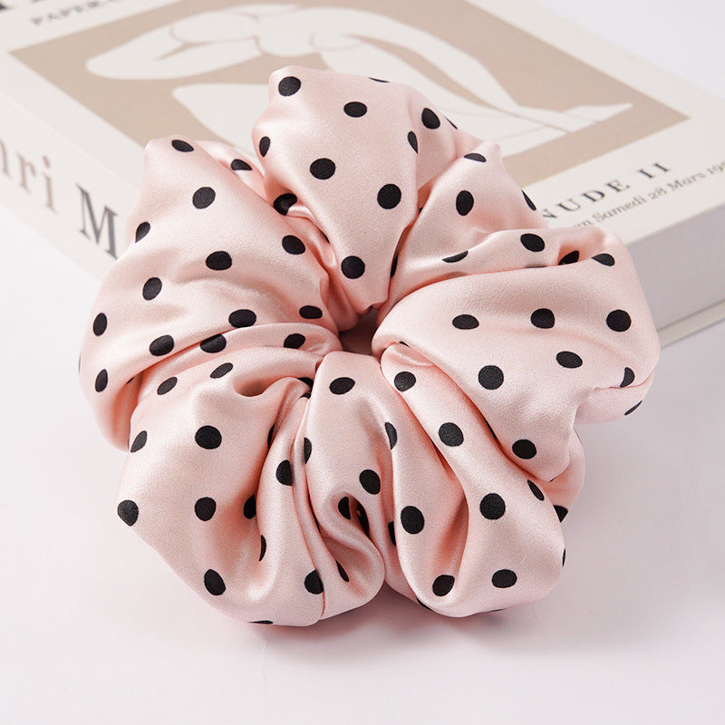Red, navy, green, and beige 100% silk scrunchies-35