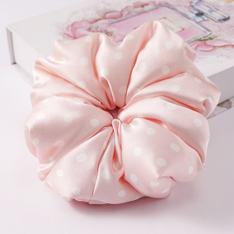 Soft pink, beige, and light gray 100% silk scrunchies-39