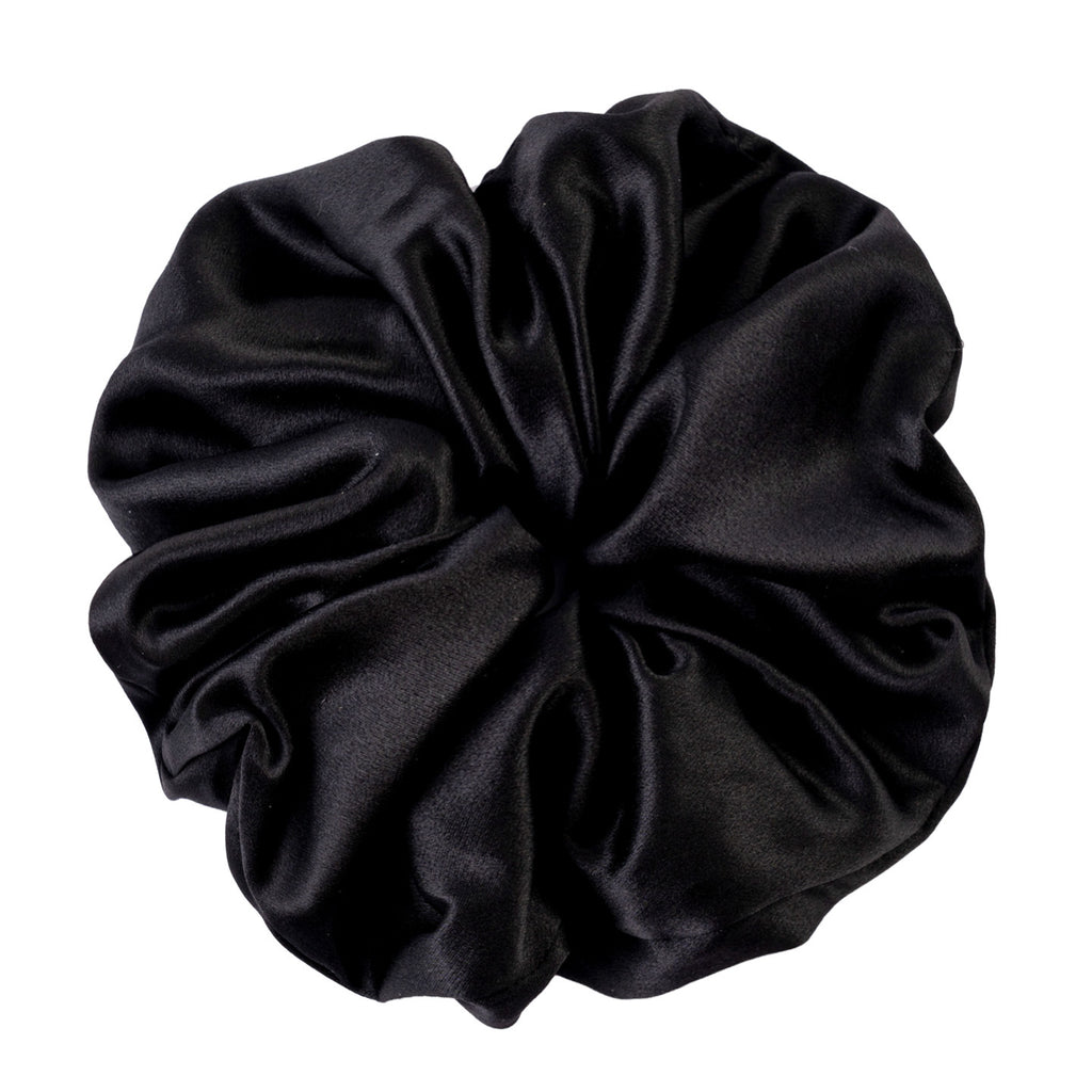 Polka - dot and solid color silk scrunchies-6