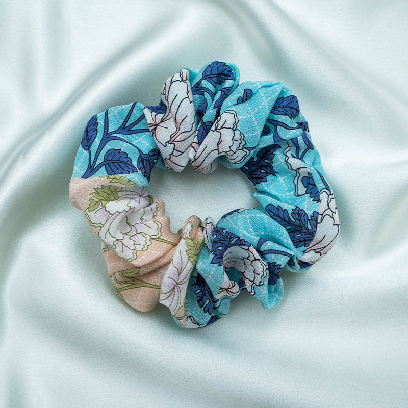Assorted colors 100% silk scrunchies-21