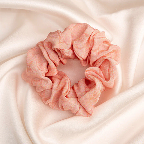 Assorted colors 100% silk scrunchies-34