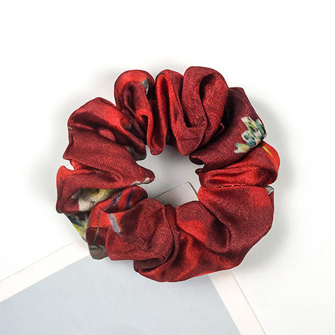 A variety of colored 100% silk scrunchies-24
