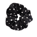 Retro polka - dot 100% silk scrunchies in black, white, blue, pink, and yellow-6