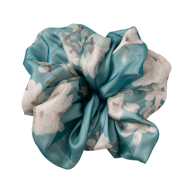Ink - wash colored 100% silk scrunchies-5
