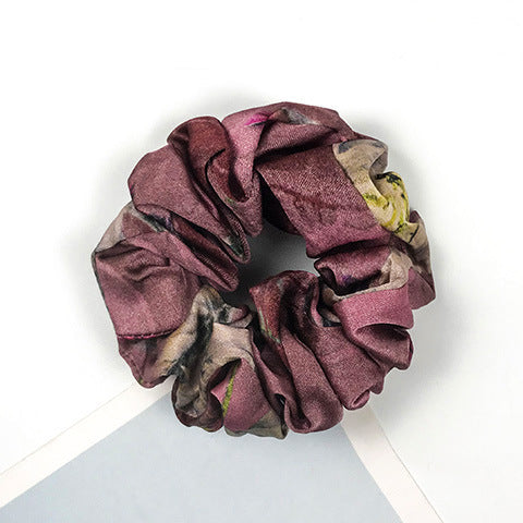 A variety of colored 100% silk scrunchies-25
