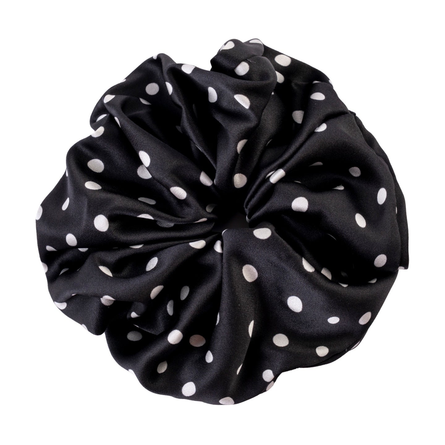 Polka - dot and solid color silk scrunchies-20