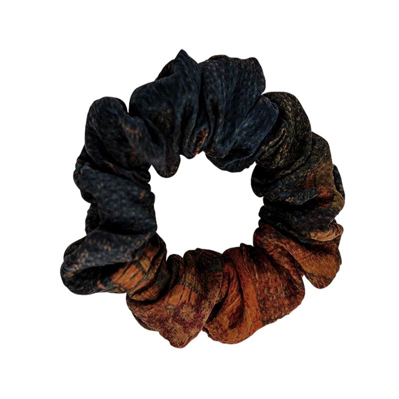 Colorful vintage - style silk scrunchies-9