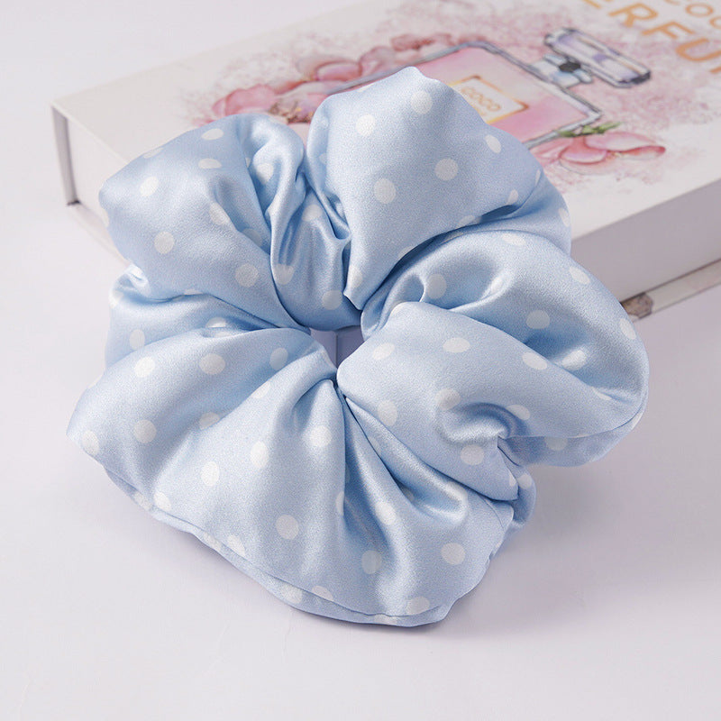 Soft pink, beige, and light gray 100% silk scrunchies-37