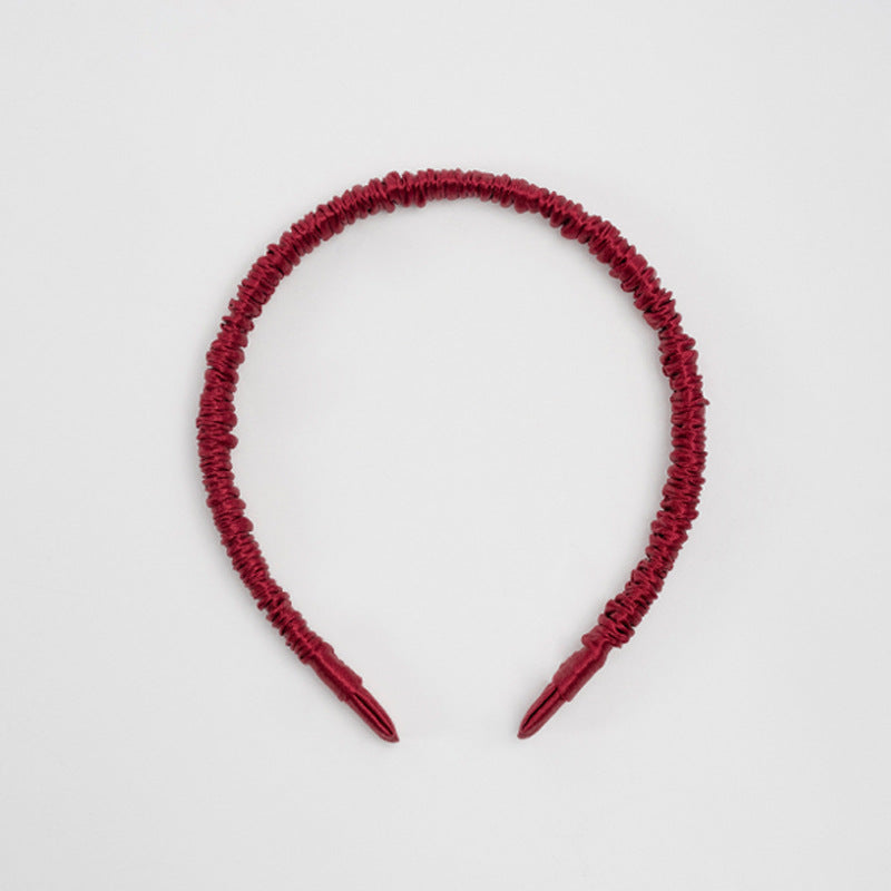 Beige 100% Silk Headband-10