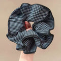 Baumwoll-Hahnentritt-Scrunchie mit doppelter Lage – Haar-Accessoire für Herbst/Winter – IGC007