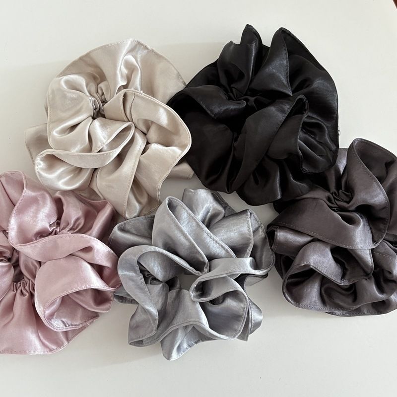 Pearl Satin Double Layer Scrunchie – Low Ponytail Hair Tie - IGC025