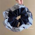 Blue Polka Dot Heart Scrunchie – Ponytail Hair Tie - IGC008