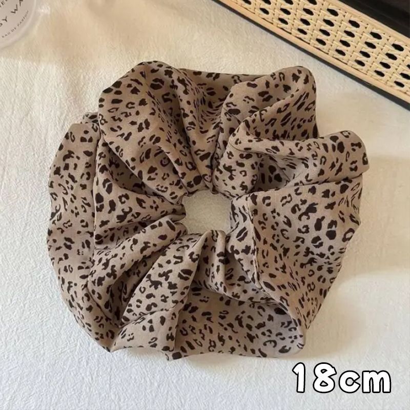 Haargummi mit Leopardenmuster – Vintage-Milchteebraun – Video gleicher Stil IG001