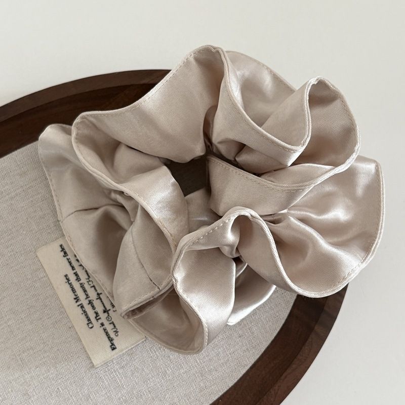 Pearl Satin Double Layer Scrunchie – Low Ponytail Hair Tie - IGC025