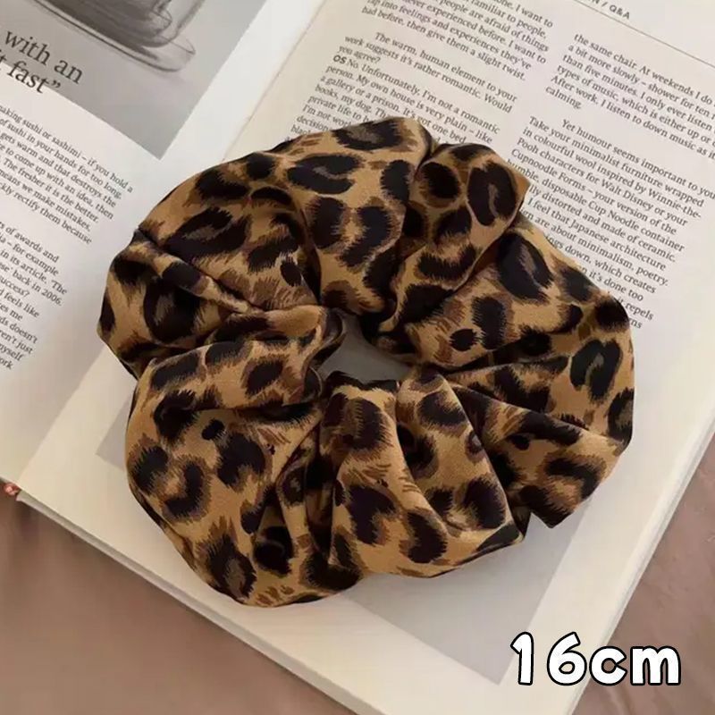 Haargummi mit Leopardenmuster – Vintage-Milchteebraun – Video gleicher Stil IG001