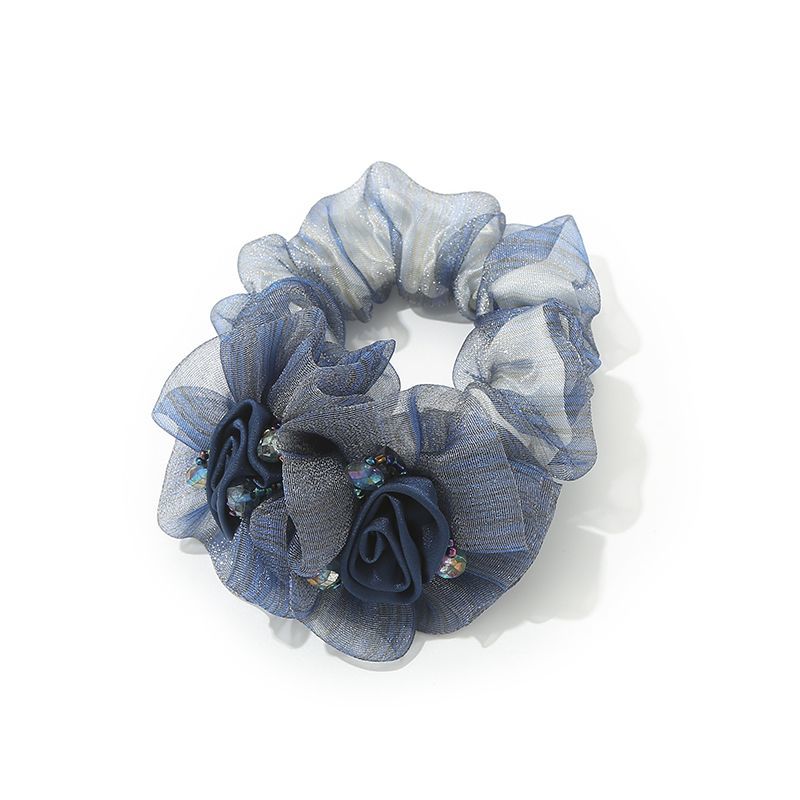 Flower Mesh Scrunchie – Elegant Hair Tie - IGC011