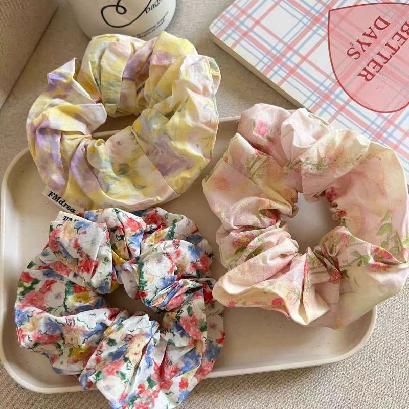 Blumen-Malerei Scrunchie – Haargummi mit hoher Elastizität – IGC001