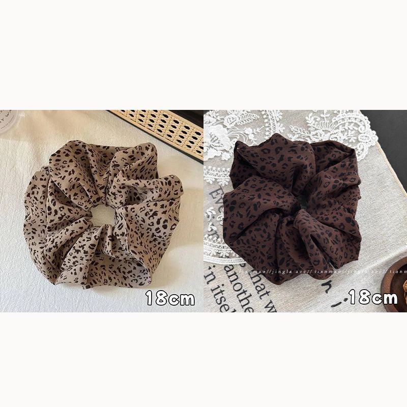 Haargummi mit Leopardenmuster – Vintage-Milchteebraun – Video gleicher Stil IG001