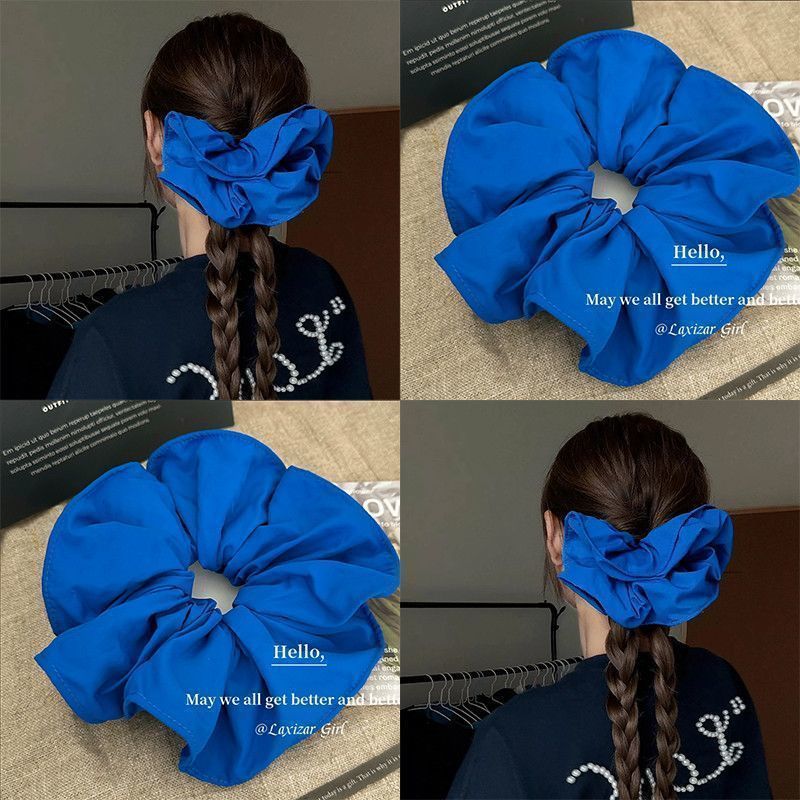 Large 20cm Blue Scrunchie – Braid Style Hair Tie - IGB001