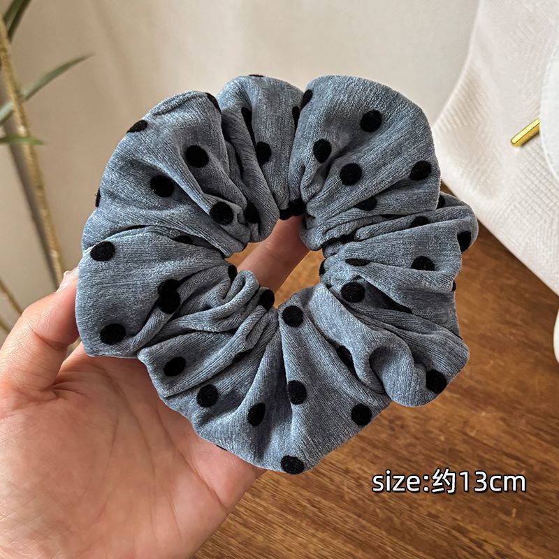 Vintage Flocking Polka Dot Scrunchie – Haargummi für Dutt - IG023